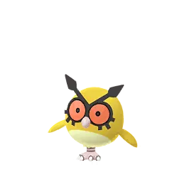 Pokemon Hoothoot hệ bay màu xám, phiên bản shiny trên Pokemon GO