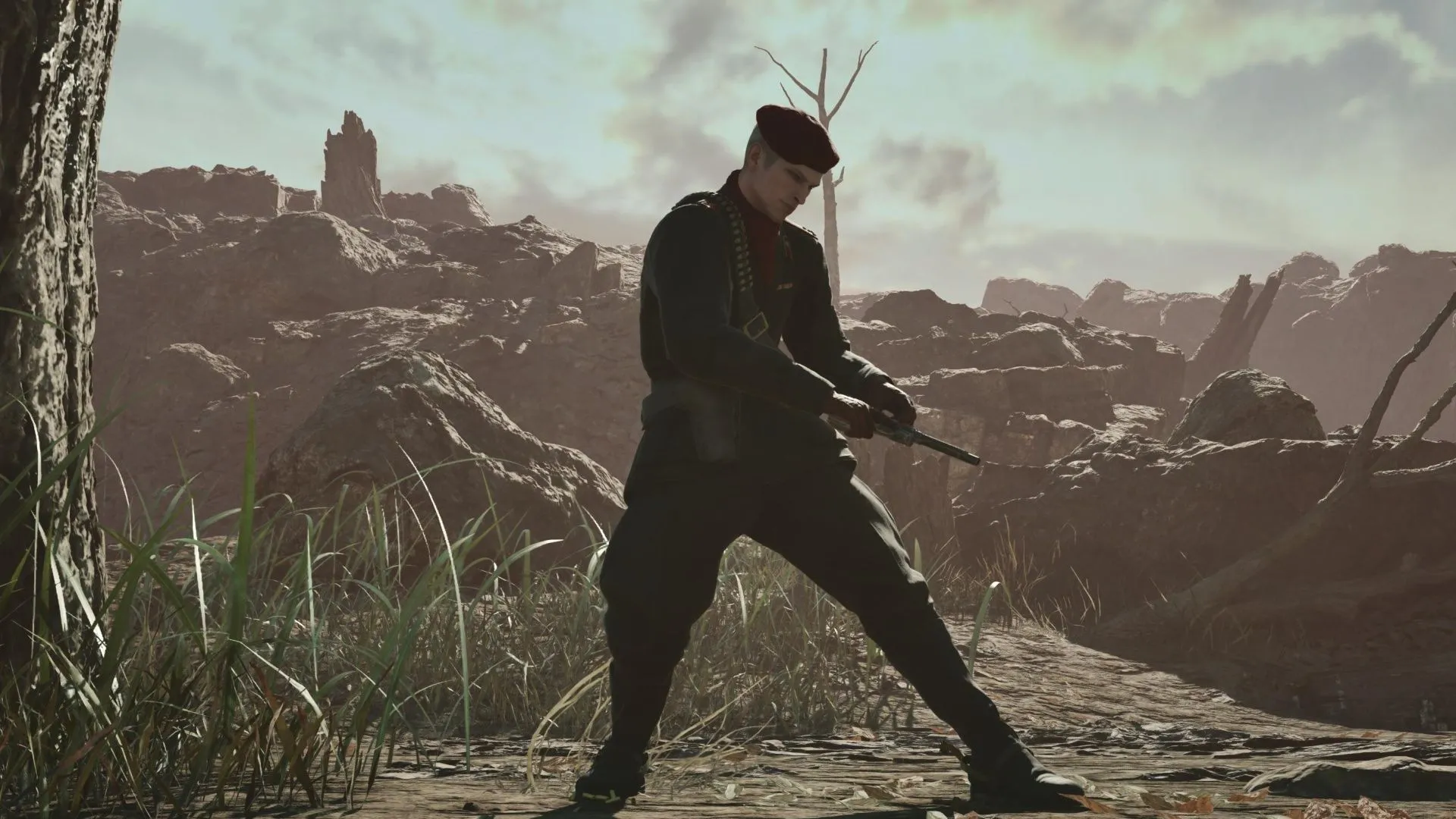 Revolver Ocelot trong Metal Gear Solid Delta: Snake Eater đang nạp đạn, minh họa chi tiết đồ họa Unreal Engine 5 và nhân vật mang tính biểu tượng