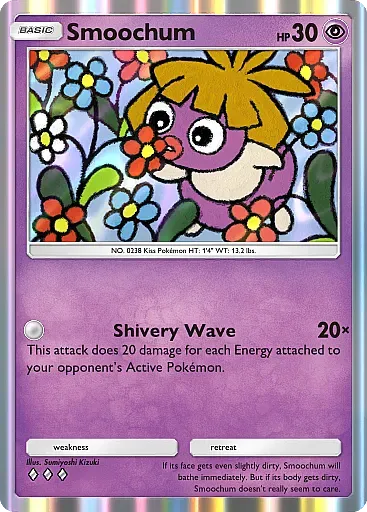Thẻ bài Baby Pokemon Smoochum từ Ho-Oh Packs, mang yếu tố tâm lý và cảm xúc vào cuộc chơi.